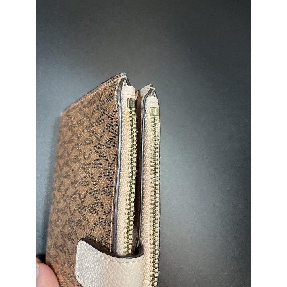 Michael Kors Jet Set Travel Large Double Zip Leather Wristlet Wallet‎ Rose Gold - Picture 6 of 10